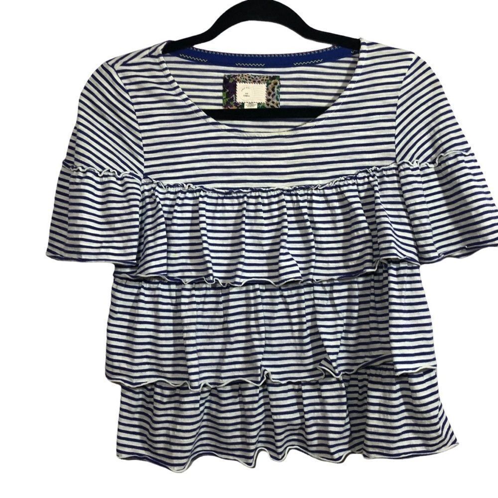 Anthropologie 9 H15 Stcl Ruffled Cropped Blouse